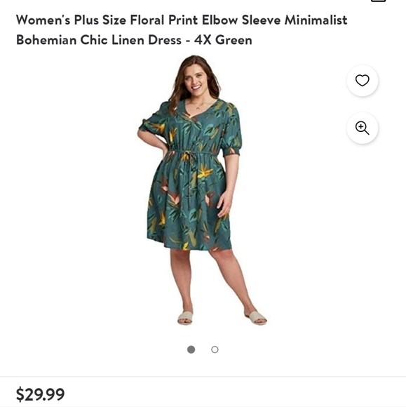 Ava & Viv Linen-Blend Dress 1X - Picture 2 of 6